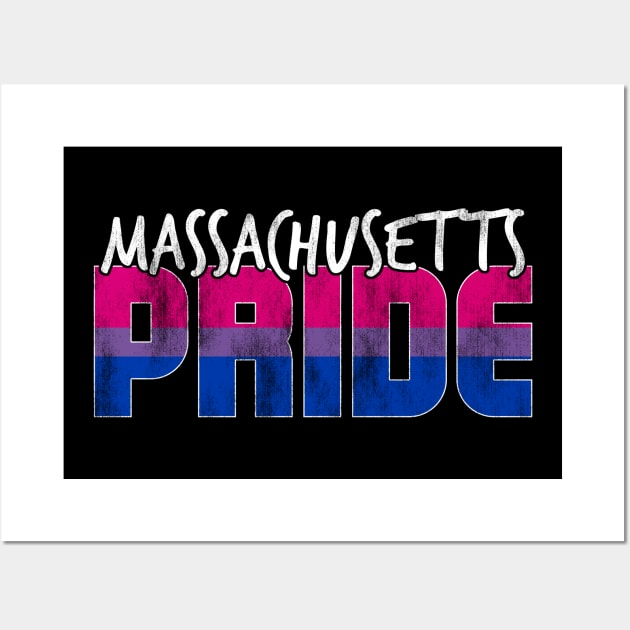 Massachusetts Pride Bisexual Flag Wall Art by wheedesign